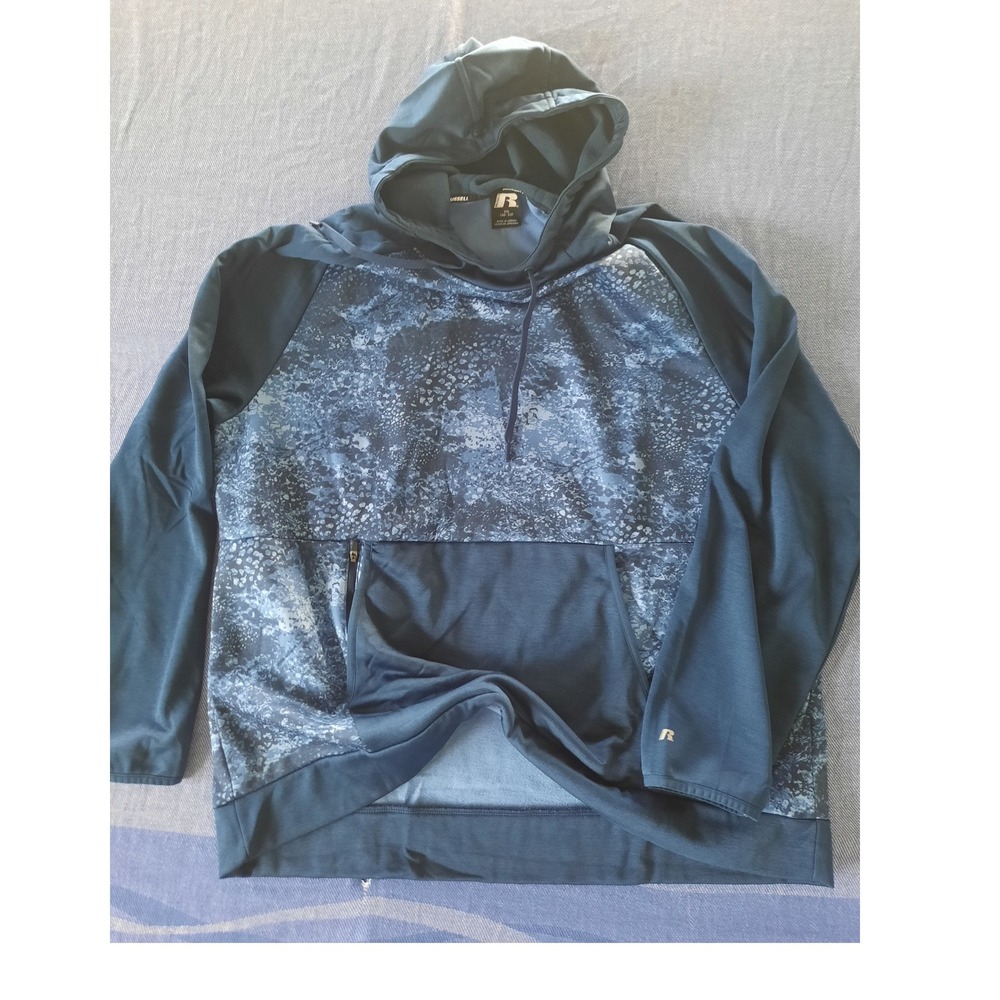 Russell Athletic Mens Blue Camo Performance Hoodie 2XL RU43100081222PB
